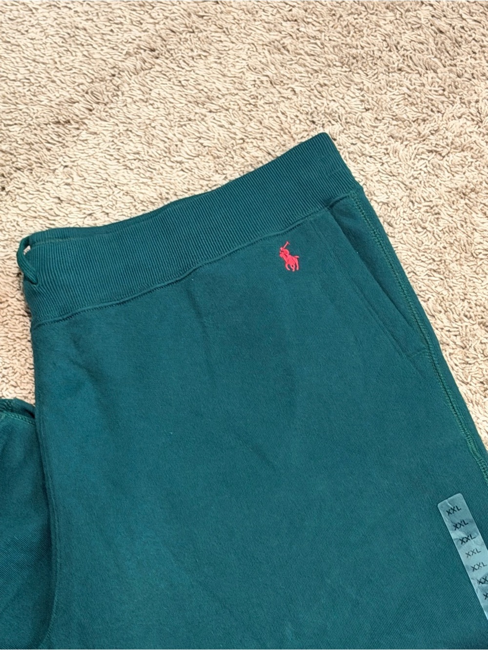 Polo Ralph Lauren Pants Womens XXL Green Joggers Sweatpants Drawstring Pony NWOT - Picture 2 of 6
